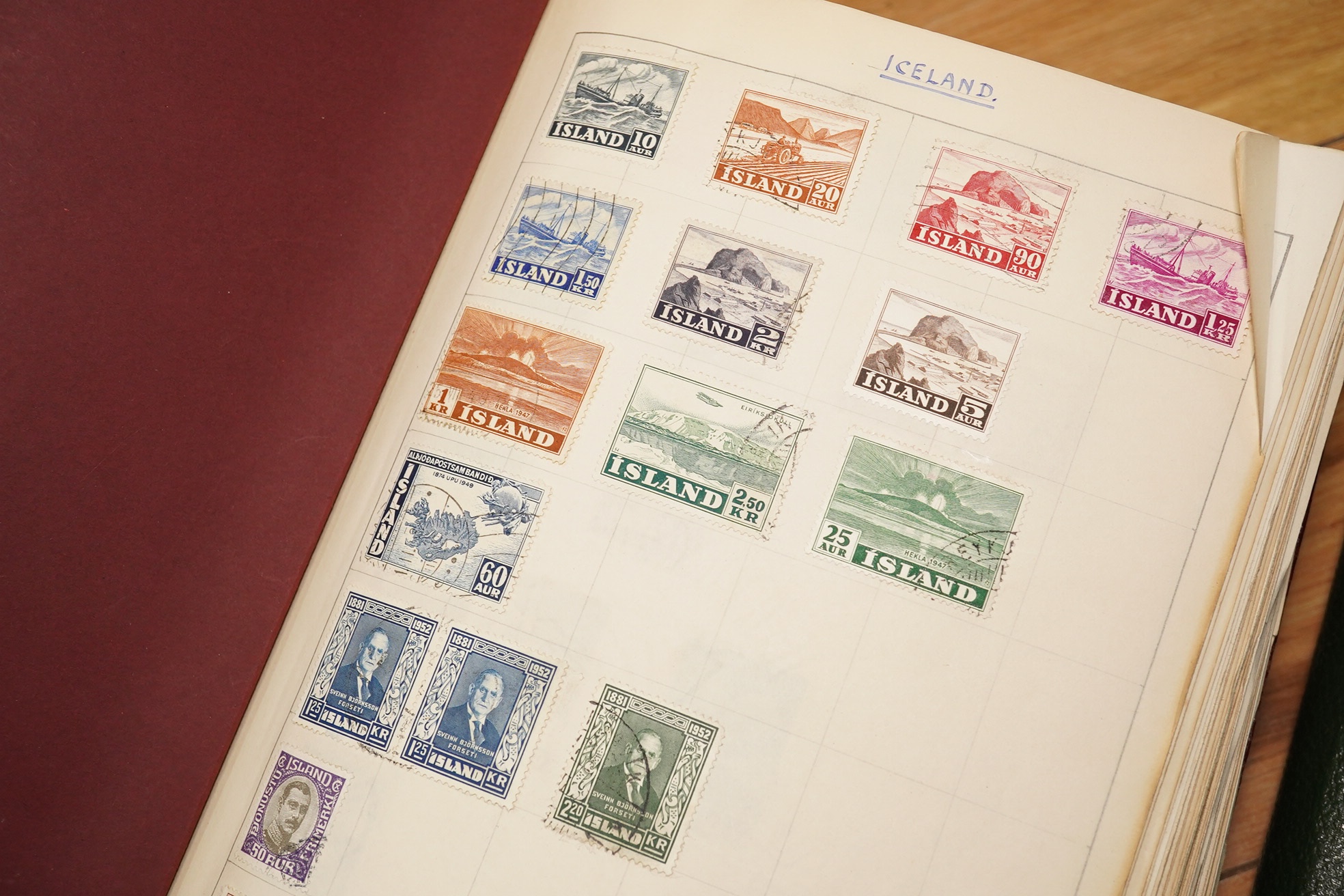 Stamp collection, six volumes